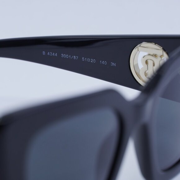 Burberry Daisy BE4344 300187 Sunglasses Black Cat Eye Frame, Grey Lenses main image 13